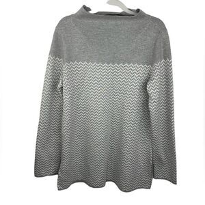 Aspen Cowl Neck Sweater Grey Chevron size Large